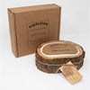 round candle 2 wick tree bark edges