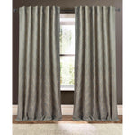 charlotte blue burlap curtain panel taupe embroidery