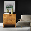 brown burl wood 2-drawer chest