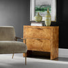 brown burl wood 2-drawer chest