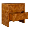 brown burl wood 2-drawer chest