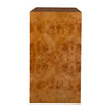 brown burl wood 2-drawer chest