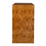 brown burl wood 2-drawer chest