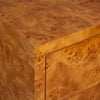brown burl wood 2-drawer chest