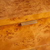 brown burl wood 2-drawer chest