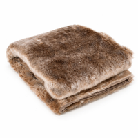 brown fur shag throw blanket knife edge