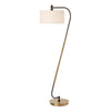 steel antique brass finish S-shaped floor lamp white shade