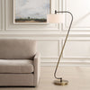 steel antique brass finish S-shaped floor lamp white shade