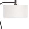 steel antique brass finish S-shaped floor lamp white shade
