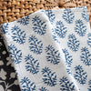block printed napkin set navy floral patterned