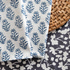 block printed napkin set navy floral patterned