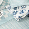 block printed napkin set navy floral patterned
