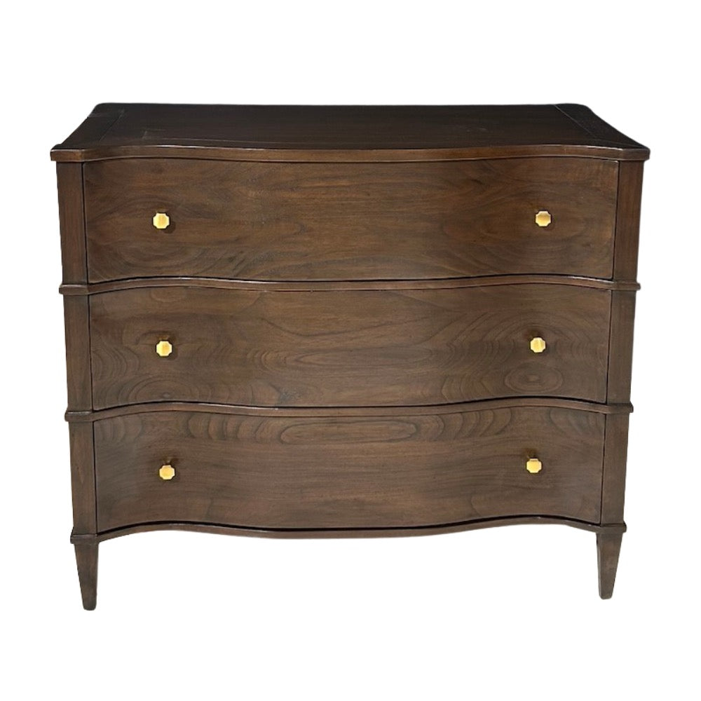 three drawer painted chest tarnished brass hardware 