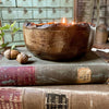 candle round wood books