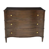3-drawer chest dark brown waved front tapered legs