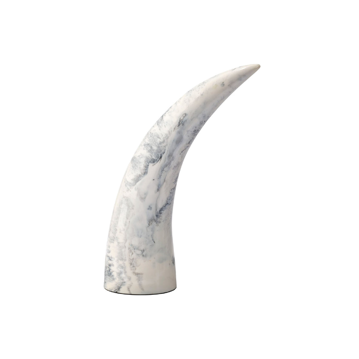Marble-textured decorative horn on a white background