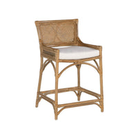 counter stool rattan honey brown seat cushion