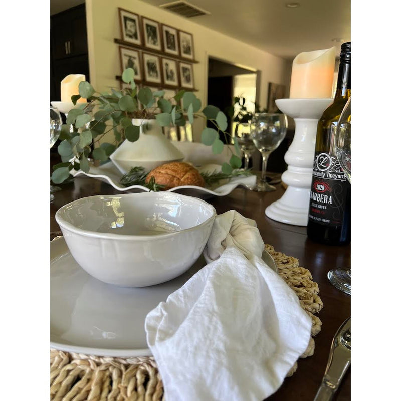 melamine stone bowl and plate on table