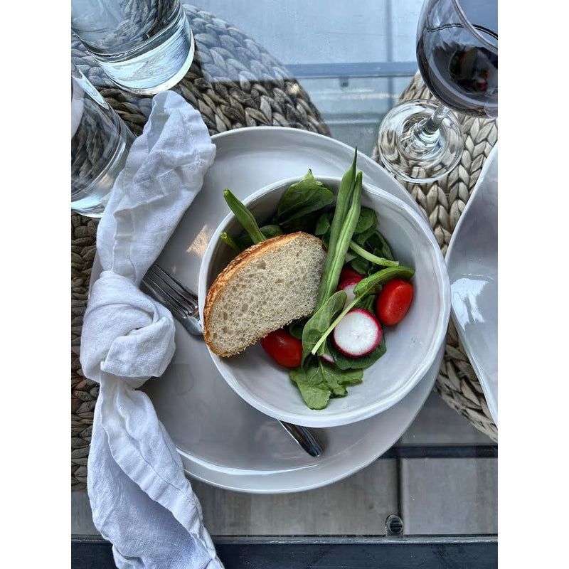 stone melamine bowl plate with salad lifestyle 