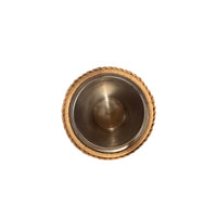 Metal interior with wicker-like rim on a white background