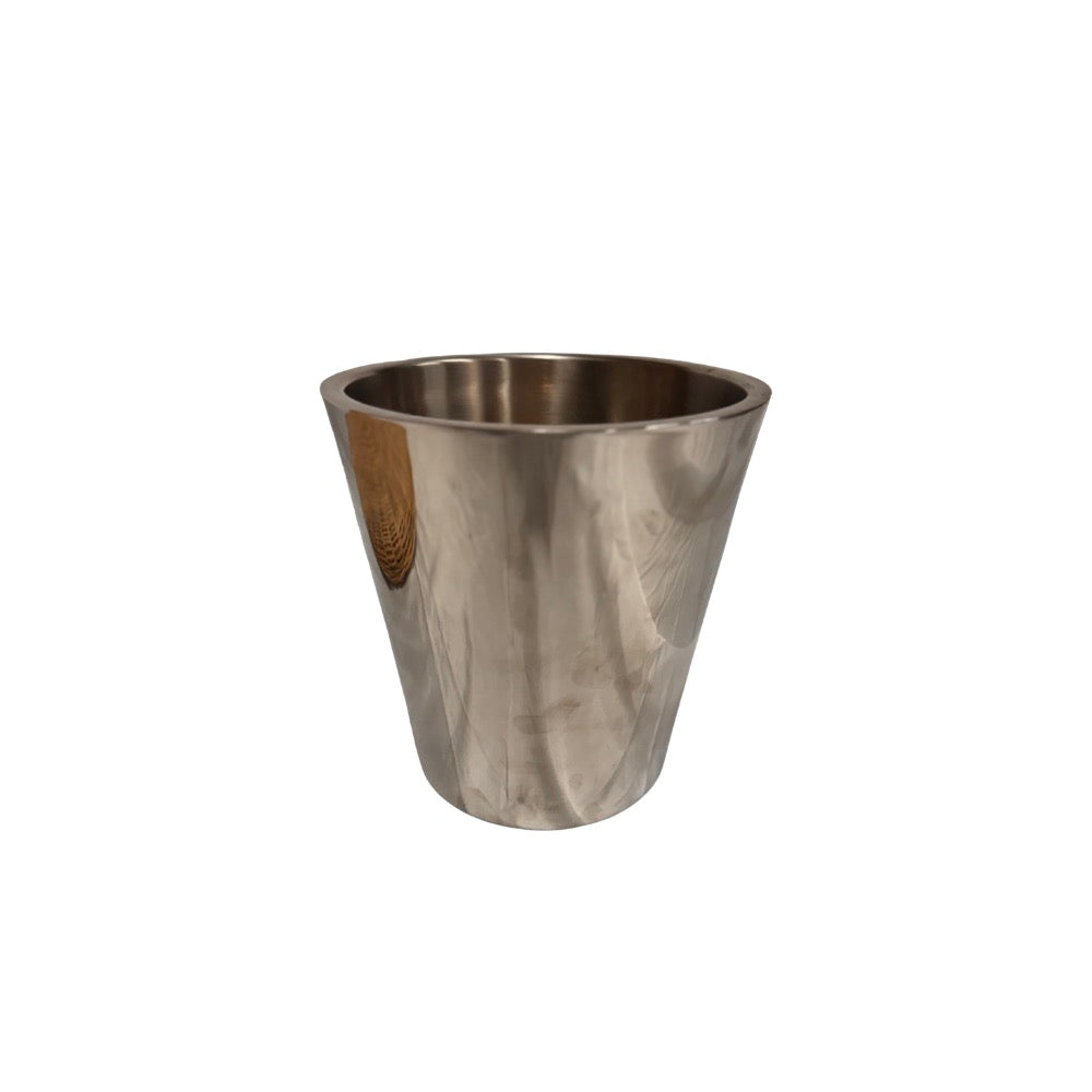 Metallic silver bucket 