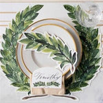 paper placemat die cut wreath green leaf neutral