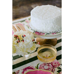 striped paper table runner dark green white