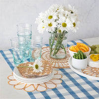 rattan woven round serving papers table decor