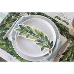 paper die cut leaf tablescape accent green natural set