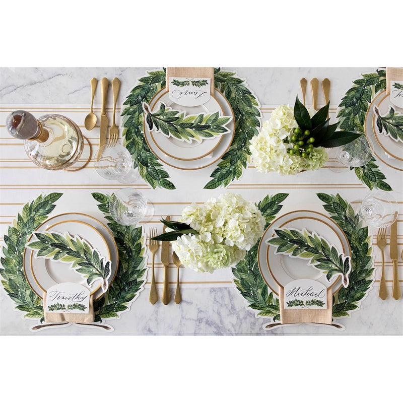 paper die cut leaf tablescape accent green natural set