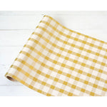 Gold Painted Check Table Runner for Christmas & Dinner Parties