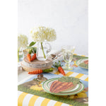 striped paper table runner marigold yellow white