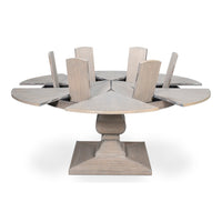 round dining table expandable pedestal base moonskin finish