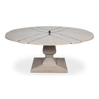 round dining table expandable pedestal base moonskin finish