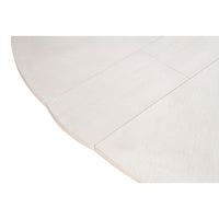 round dining table expandable reeded pedestal base white finish