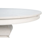 round dining table expandable reeded pedestal base white finish