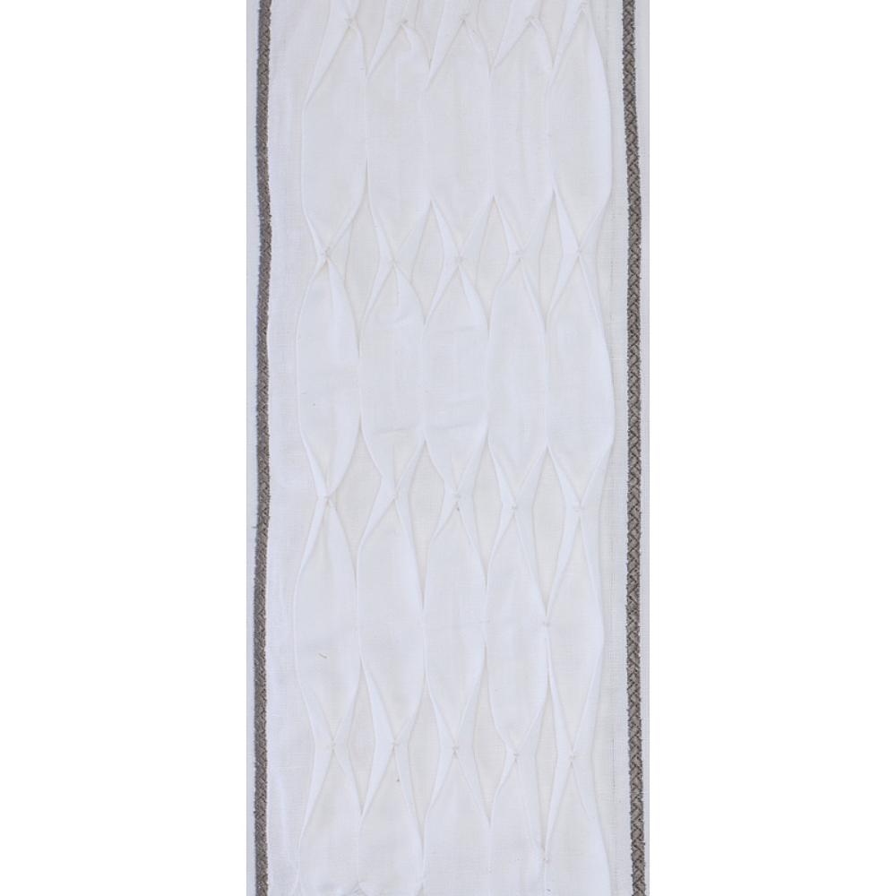 white linen blend curtain panels textured trim