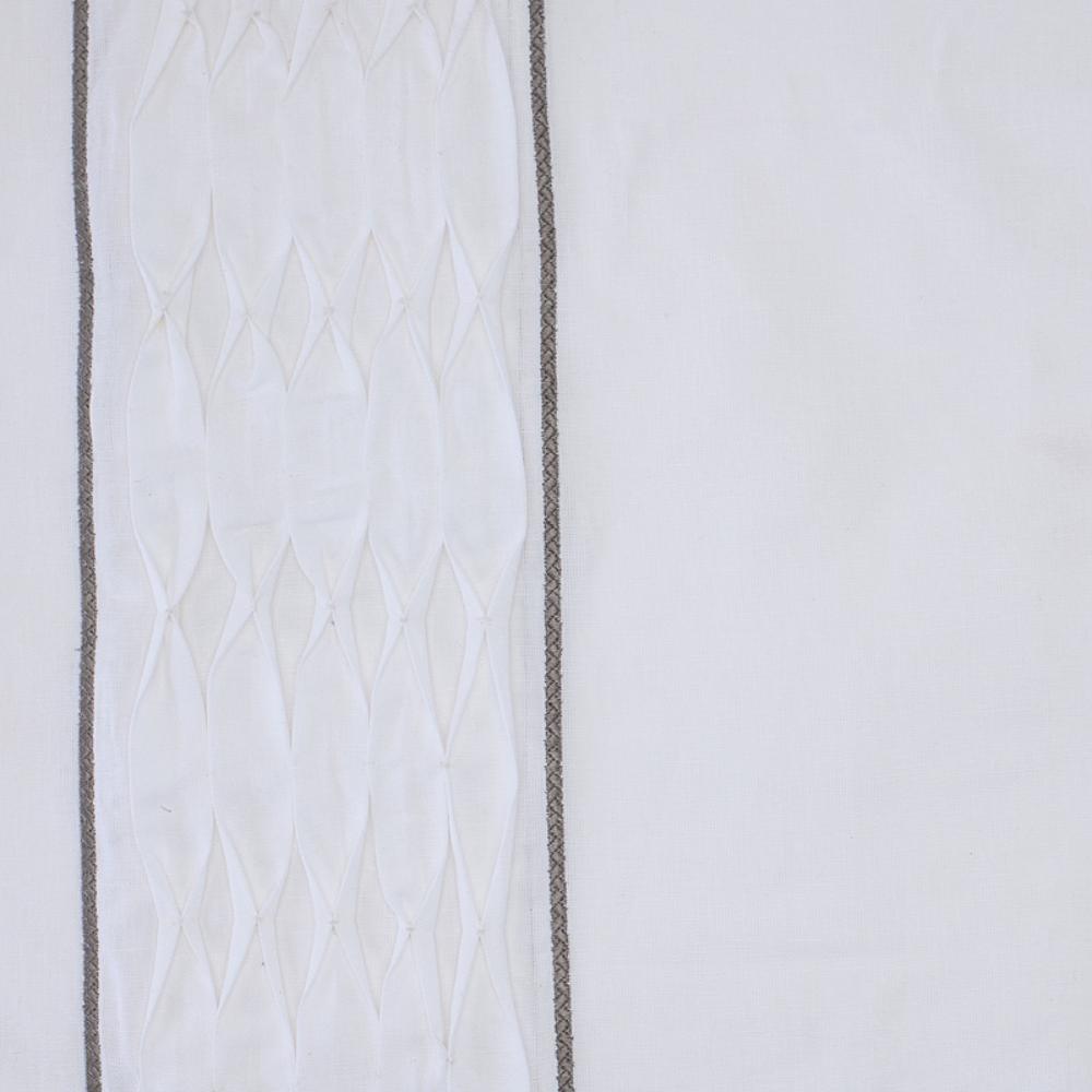 white linen blend curtain panels textured trim