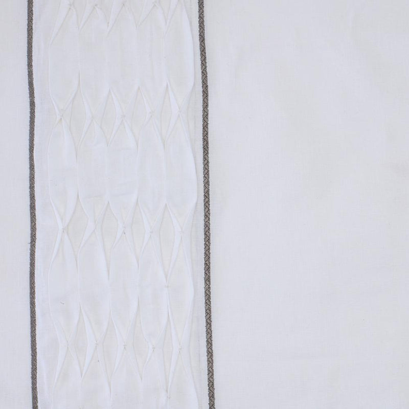 white linen blend curtain panels textured trim