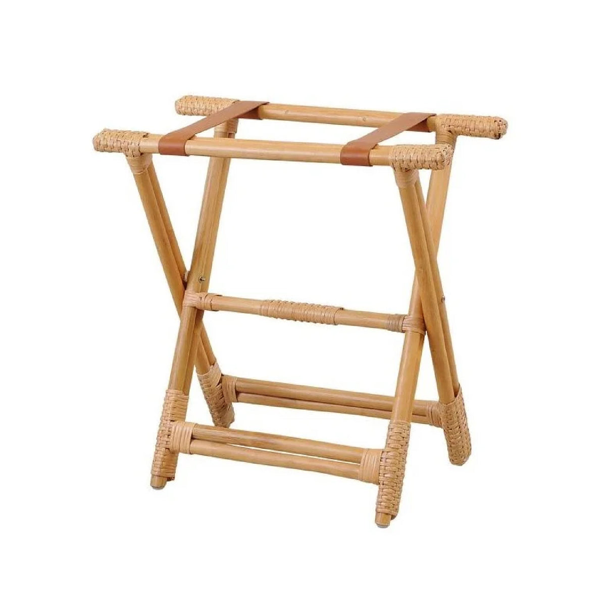 Wicker side table on a white background