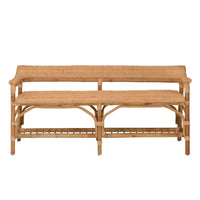 Wicker bench on a white background