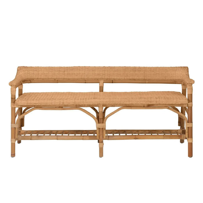 Wicker bench on a white background