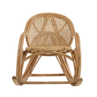 Wicker rocking chair on a white background