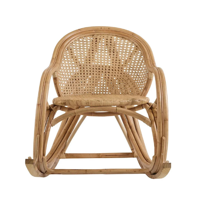 Wicker rocking chair on a white background