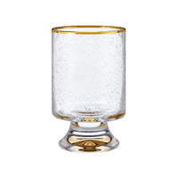 seeded glass old fashioned glass gold rimmed set 