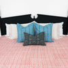 coral white geometric block printed quilt 