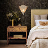 natural coco bead gold metal sconce woven organic