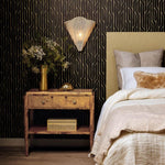 natural coco bead gold metal sconce woven organic