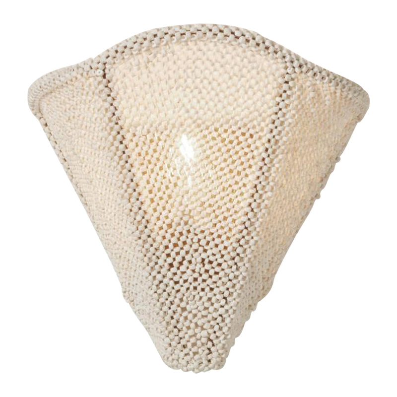 natural coco bead gold metal sconce woven organic