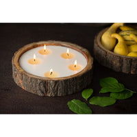 tree bark pot multi wick candle